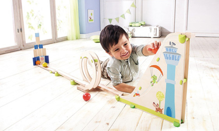 knikkerbaan, houten speelgoed, jongensspeelgoed, het leukste peuterspeelgoed