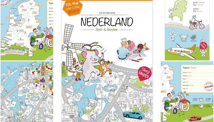 Very Mappy, Reuze kleurplaat van Nederland, landkaart kleurplaat