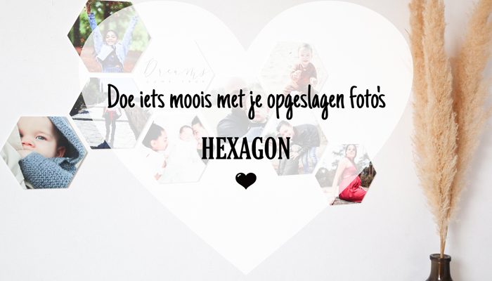 fotocollage voor aan de muur, fotocollage, hexagon, hexagons voor aan de muur, fotocadeau