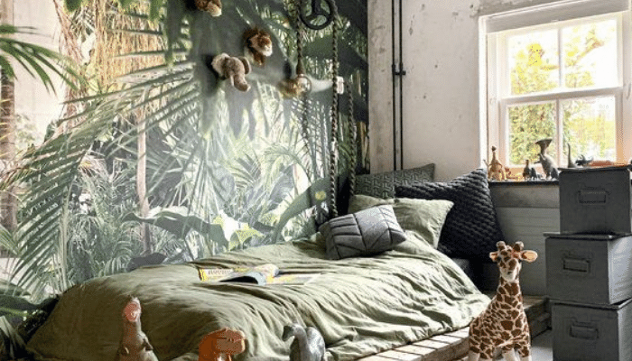 jungle kamer, jungle kinderkamer, jungle kamer maken, jungle jongenskamer, jungle themakamer