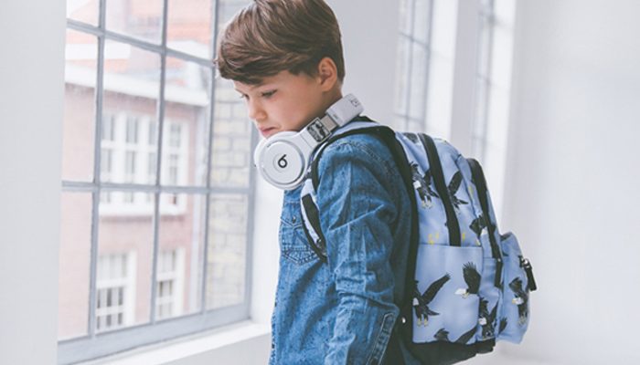 little legends, hippe kindertassen, jongens rugzak, blauwe rugtas, tas met vogelprint