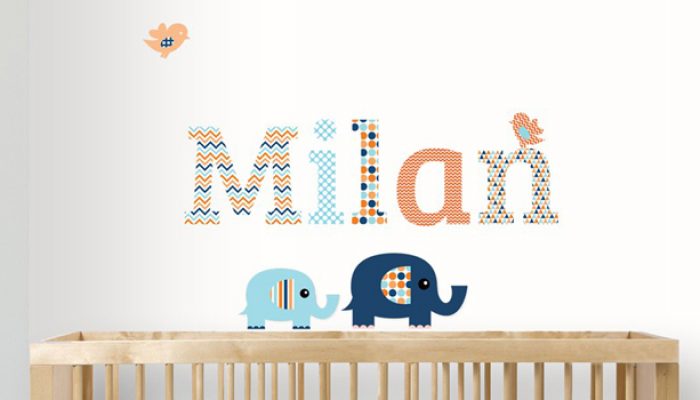 naamstickers voor babykamer