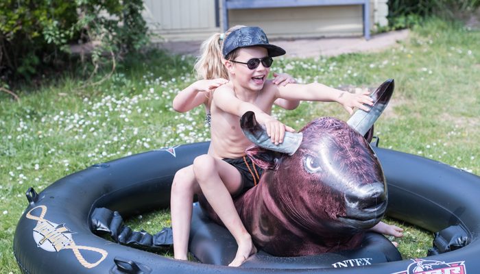 opblaasbare stier, stier voor in zwembad, buitenspeelgoed, inflatabull, opblaasbare rodeo stier